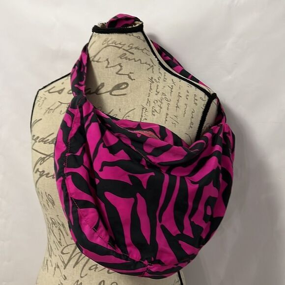 MARC JACOB SLOUCHY PINK & BLACK SHOULDER BAG - Picture 2 of 9